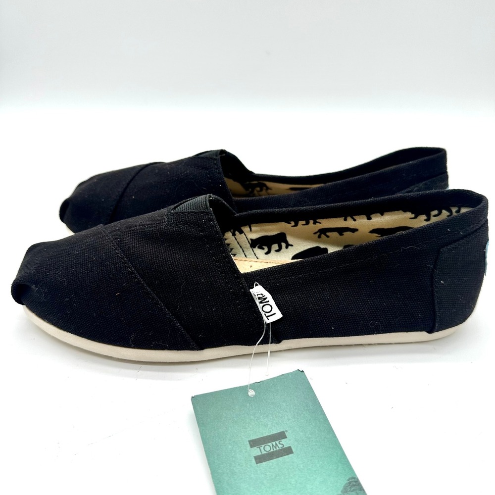 NWT TOMS Classic Alpargata Black Canvas Womens Slip On Shoes 8 - Picture 5 of 9